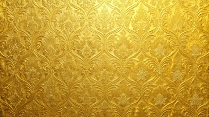 bright yellow wallpaper with gold metallic texture, perfect for adding a touch of luxury to any room