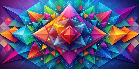 Wall Mural - Abstract geometric design with vibrant colors and dynamic shapes, abstract, geometric, design, colorful, vibrant, dynamic