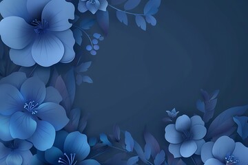 Wall Mural - there is a blue flower background with a dark background