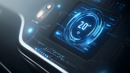 Futuristic Car Interior Digital Display Illustration