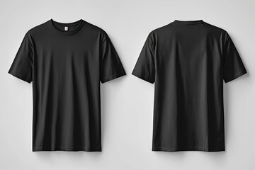 Black Tshirt Mockup Front and Back Isolated created with Generative AI