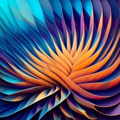 Poster - Orange purple & blue 3D abstract design