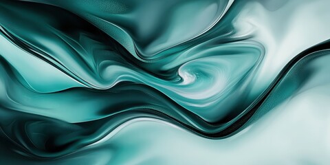 fluid colors, teal, turquoise, emerald, swirling waves, smooth gradients, abstract liquid shapes, iridescent highlights, ethereal, elegant motion, dreamlike textures