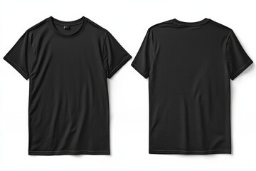 Black Tshirt Mockup Front and Back Isolated created with Generative AI