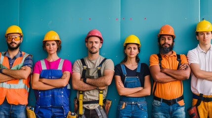 Construction worker and teams on site