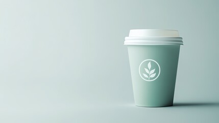 Wall Mural - A minimalist coffee cup on a soft background, emphasizing simplicity and design.