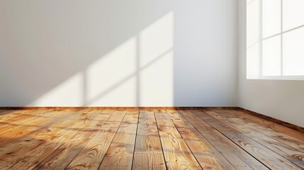 Canvas Print - Wooden floor next to a white wall