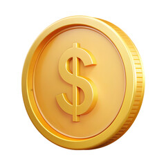 coin cartoon style isolated on transparent background