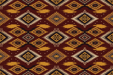 Wall Mural - Ethnic abstract ikat art. Seamless pattern in tribal, folk embroidery, and Mexican style. Aztec geometric art ornament print.Design for carpet, wallpaper, clothing, wrapping, fabric, cover, textile