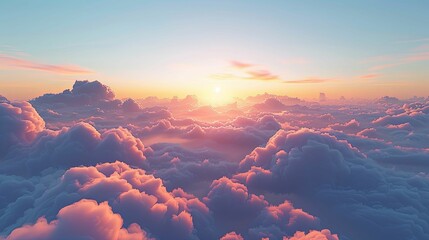 Wall Mural - Sunset Over a Sea of Clouds