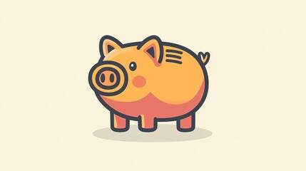 Aufkleber - Illustration of a piggy bank icon