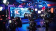 © Supriyanto - A studio setup featuring multiple cameras and lighting for a broadcast or production.
