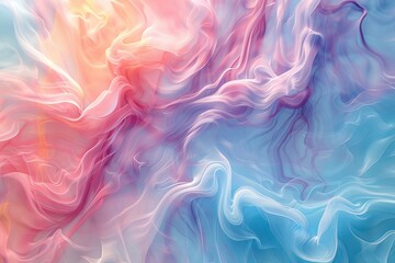 Poster - Serene Flow Abstract Fluid Shapes in Soft Pastel Hues