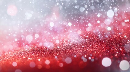 A dazzling display of red and white bokeh glitter creating a vibrant and festive atmosphere suitable for holiday events and decorations