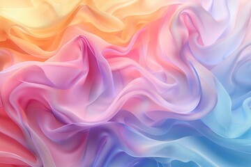 Poster - Fluid Serenity Abstract Pastel Shapes in Soft Visual Harmony