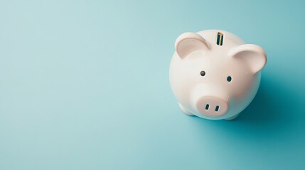 Aufkleber - Top view of a white piggy bank with space for text representing the concept of saving money for investment and profit