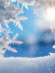 Wall Mural - sunlight on snowy tree branches