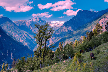 view of the mountains. dodra and kwar are two beautiful scenic villages in a remote part of the hima