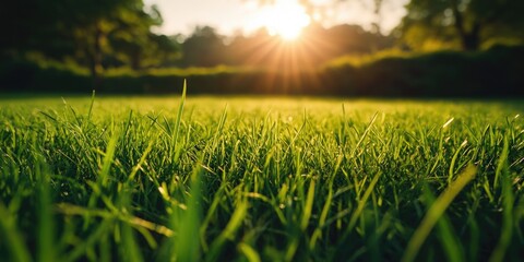 Wall Mural - sunset over field