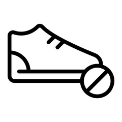 shoes off line icon