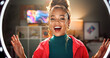 © peopleimages.com - Happy woman, portrait and influencer with ring light for content creation, vlogging or online tutorial at home. Young, female person or vlogger in POV with makeup for tips, advice or video recording