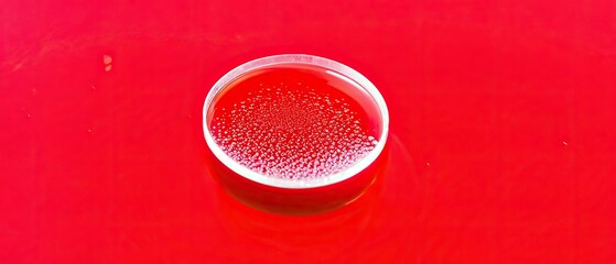 Bubbles in a Petri Dish on a Red Background