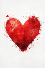 Poster - Red Heart with Red Paint