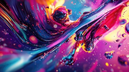 Poster - Colorful Liquid Substance Close-Up