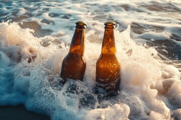 Wall Mural - Surfside Beer Bottles