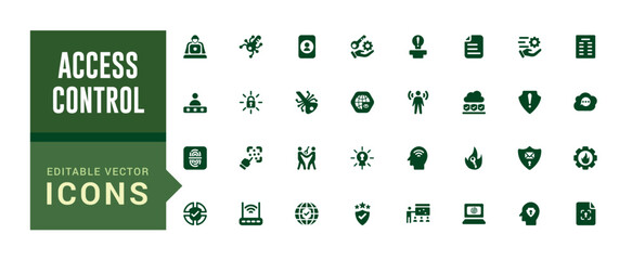 Wall Mural - set of access control icons. house protection, smart house icon, filled icon set, glyph icon set for