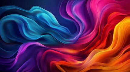 Poster - Vibrant abstract digital art with swirling colors of blue, red, and purple, creating a dynamic and flowing visual effect.