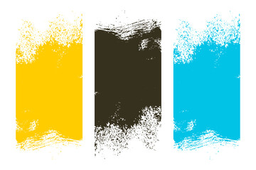 Wall Mural - collection of three grungy stain texture background with brush stroke effect