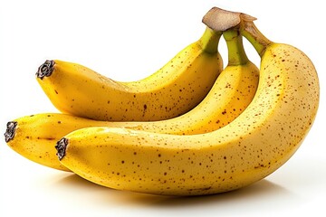 Sticker - Three ripe bananas arranged together, showcasing their vibrant yellow color.