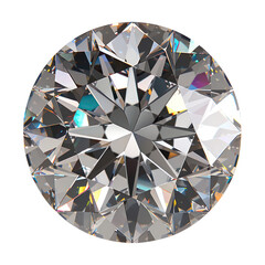 shiny circular diamond stone on transparent background