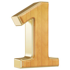 Wooden 3D Number 1