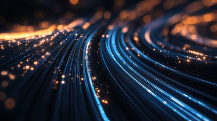 Glowing lines symbolizing AI innovation