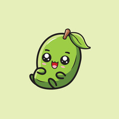 Cute little mango baby logo