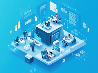 teamwork and collaboration: a modern tech illustration