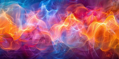 Wall Mural - Abstract art with flowing lines of light. AI.