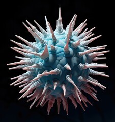 Sticker - A microscopic view of a virus. AI.