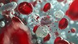© DruZhi Art - Red and White Blood Cells Flowing in Plasma, Human Body, Medical Illustration, Health Concept