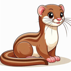 Canvas Print - Cute Weasel Vector Cartoon illustration