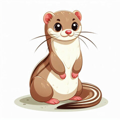 Poster - Cute Weasel Vector Cartoon illustration