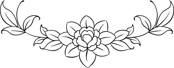 Hand drawn vector floral art ornament illustration