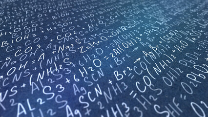 Wall Mural - handwritten formulas background.school background in chemistry .letters and numbers .illustration.
