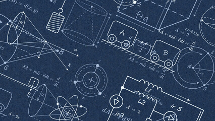 Wall Mural - physics formulas background .education at school.illustration .