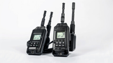 Walkie-Talkies: Portable two-way radios for communication over short distances isolated on white background