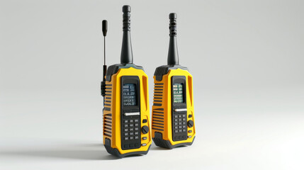 Walkie-Talkies: Portable two-way radios for communication over short distances isolated on white background