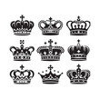 © Joynab - Kings crown icon set silhouette vector illustration