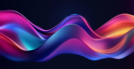 Wall Mural - Abstract Neon Wave Design